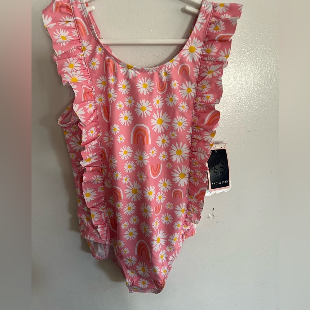 Andy & Evan Pink Floral Kids Swim One Piece